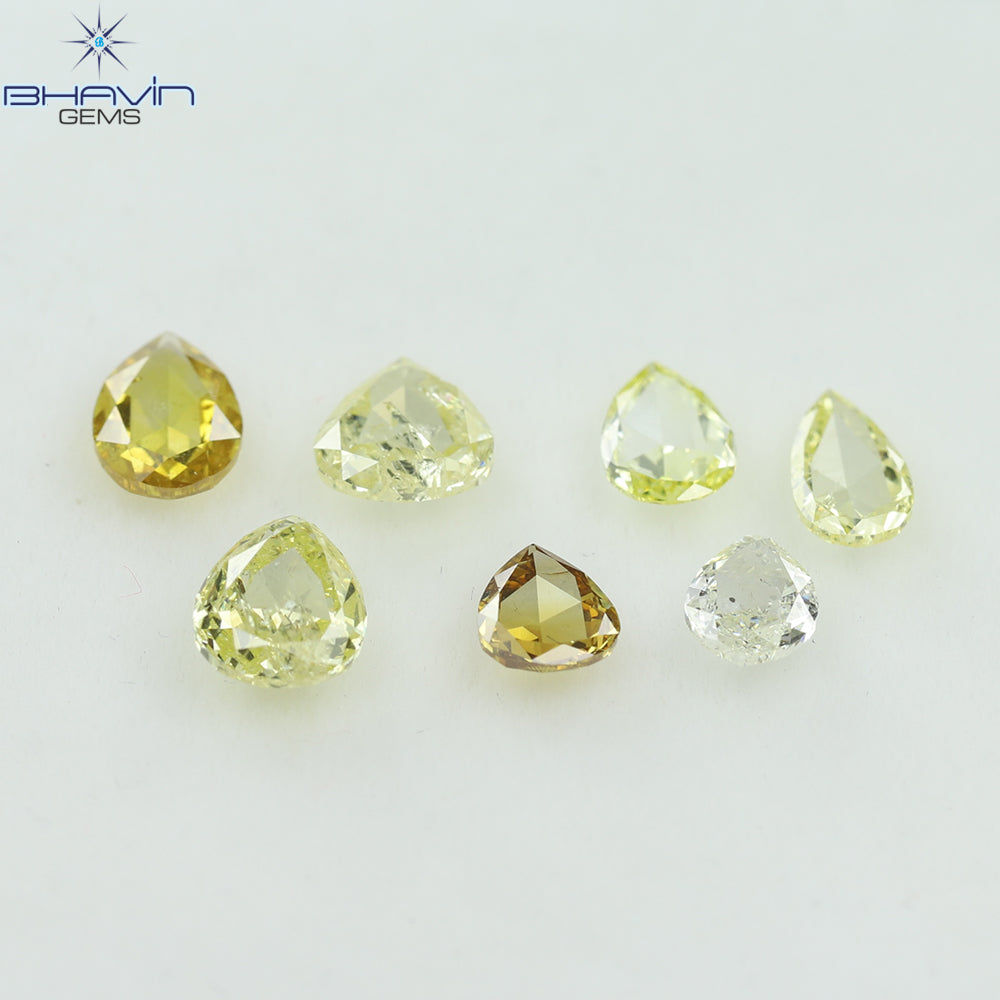 2.71 CT,7 Pcs Pear Shape And Fancy Mix Color Natural loose Diamond (7 PCS)