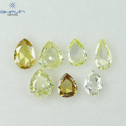 2.71 CT,7 Pcs Pear Shape And Fancy Mix Color Natural loose Diamond (7 PCS)