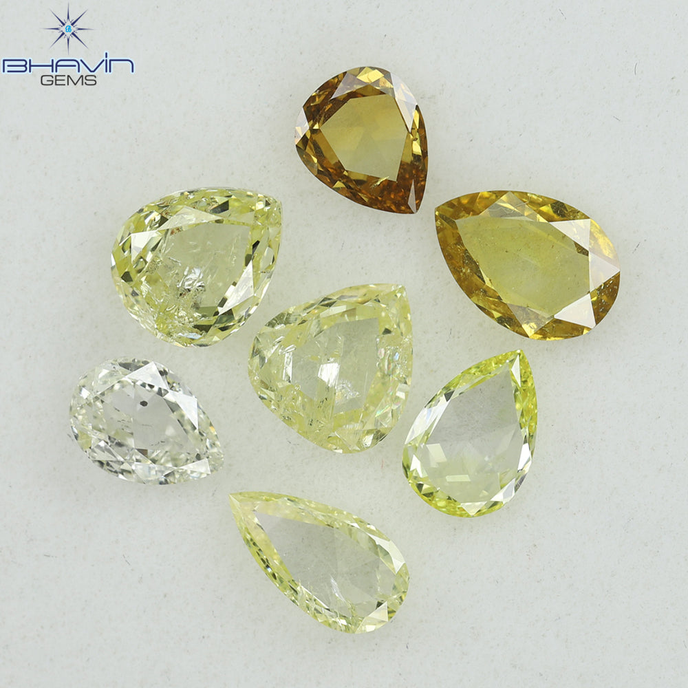 2.71 CT,7 Pcs Pear Shape And Fancy Mix Color Natural loose Diamond (7 PCS)