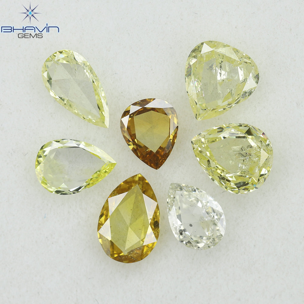 2.71 CT,7 Pcs Pear Shape And Fancy Mix Color Natural loose Diamond (7 PCS)
