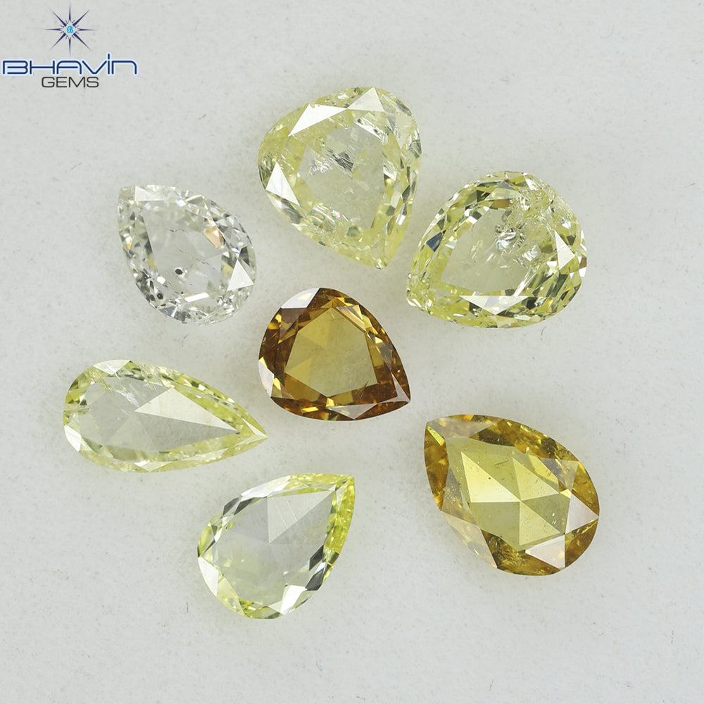 2.71 CT,7 Pcs Pear Shape And Fancy Mix Color Natural loose Diamond (7 PCS)