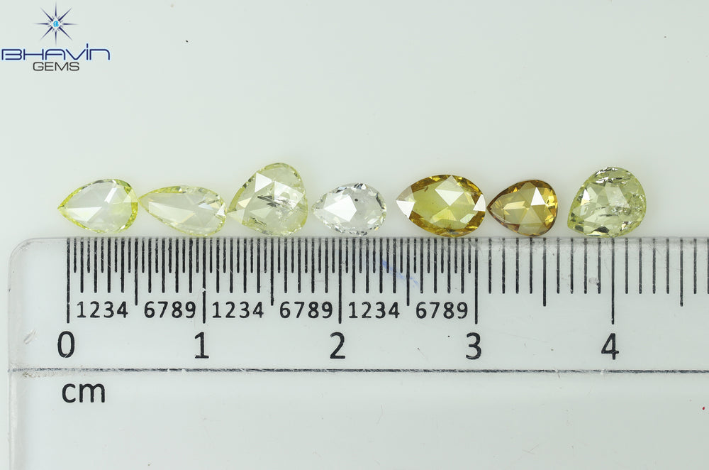 2.71 CT,7 Pcs Pear Shape And Fancy Mix Color Natural loose Diamond (7 PCS)