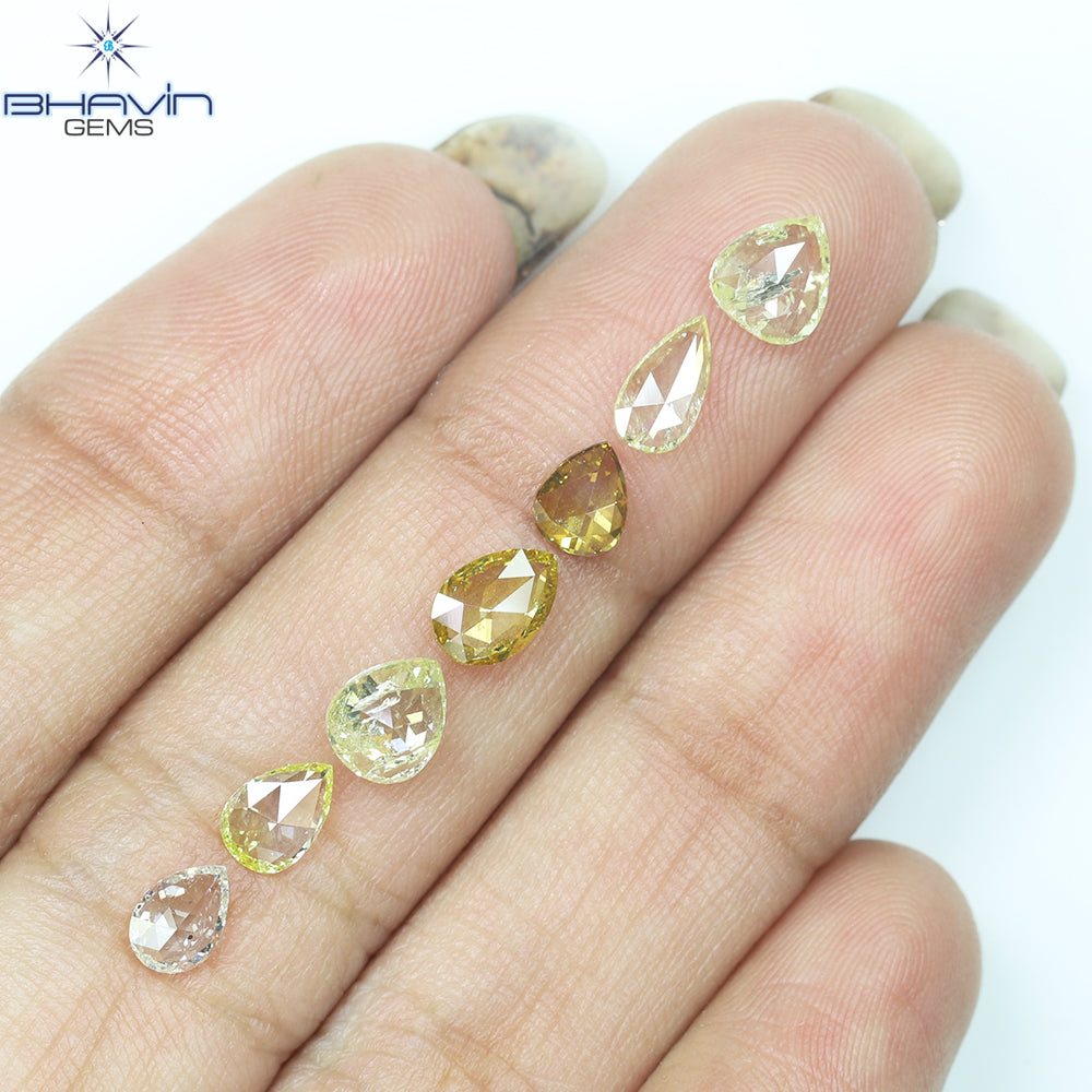 2.71 CT,7 Pcs Pear Shape And Fancy Mix Color Natural loose Diamond (7 PCS)
