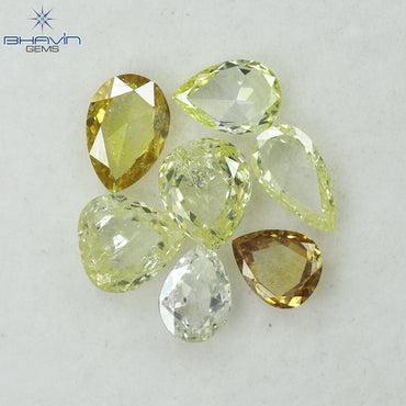 2.71 CT,7 Pcs Pear Shape And Fancy Mix Color Natural loose Diamond (7 PCS)