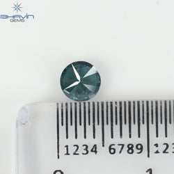 0.36 CT, Round Shape, Natural Diamond, Blue Color, I3 Clarity (4.52 MM)
