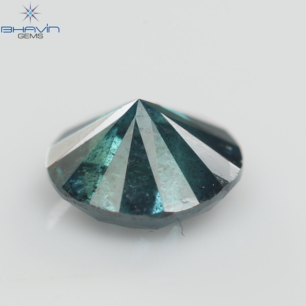 0.36 CT, Round Shape, Natural Diamond, Blue Color, I3 Clarity (4.52 MM)