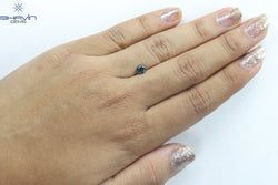 0.36 CT, Round Shape, Natural Diamond, Blue Color, I3 Clarity (4.52 MM)