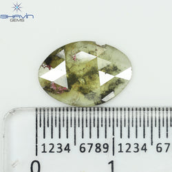 1.90 CT, Oval Diamond, Light Yellow Brown Diamond Color, Clarity Opaque