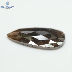 3.73 CT, Pear Diamond, Brown Red Color, Clarity Opaque
