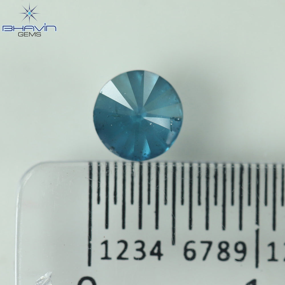 0.85 CT, Round Shape Diamond Shape, Blue Diamond,Loose Diamond, Clarity I3 (0.85 MM)