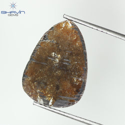 3.73 CT, Pear Diamond, Brown Red Color, Clarity Opaque