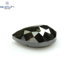 0.61 CT Pear Shape Natural Diamond Black Color Opaque Clarity (6.20 MM)
