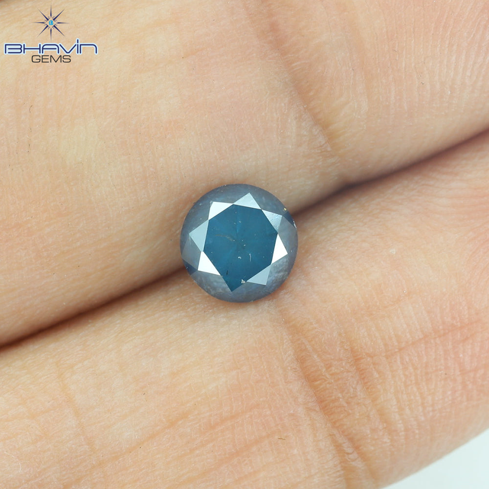 0.85 CT, Round Shape Diamond Shape, Blue Diamond,Loose Diamond, Clarity I3 (0.85 MM)
