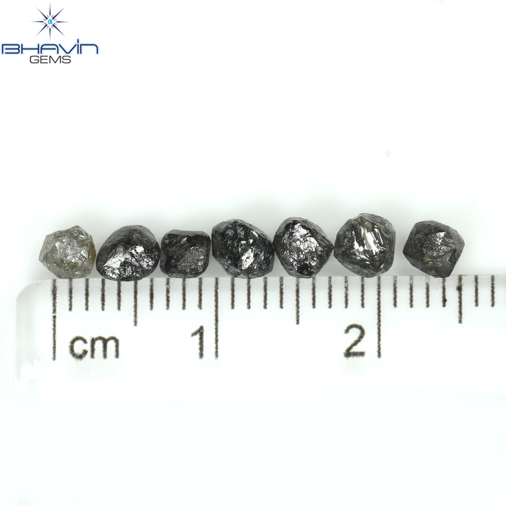 5.16 CT/14 PCS Rough Shape Salt And Pepper Color Natural Diamond I3 Clarity (4.09 MM)