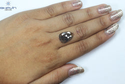 3.73 CT, Pear Diamond, Brown Red Color, Clarity Opaque