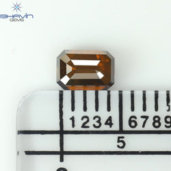 0.42 CT Emerald Diamond Cognac Color Clarity SI2 (4.88 MM)