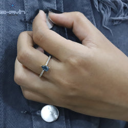 Pear Diamond, Blue Diamond, Gold Ring, Natural Diamond Ring, Engagement Ring, Wedding Ring, Diamond Ring