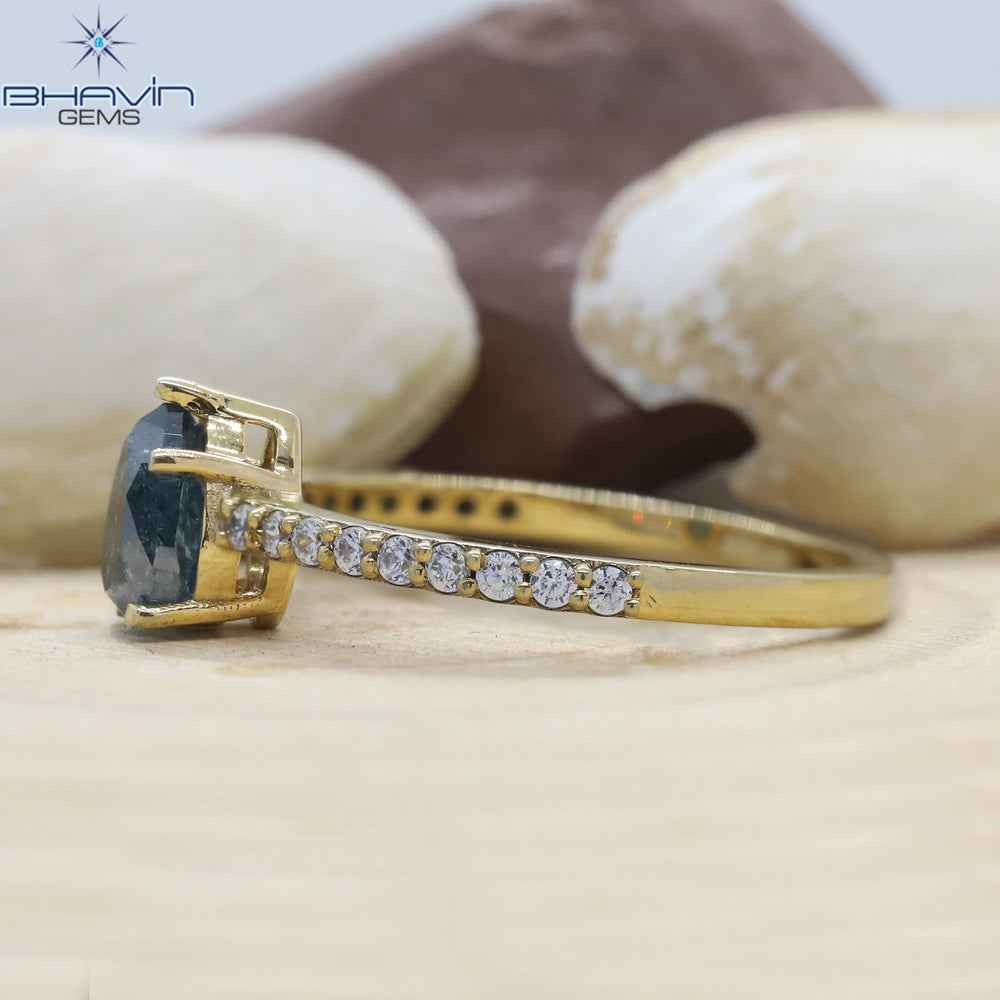 Pear Diamond, Blue Diamond, Gold Ring, Natural Diamond Ring, Engagement Ring, Wedding Ring, Diamond Ring