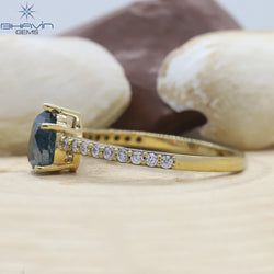 Pear Diamond, Blue Diamond, Gold Ring, Natural Diamond Ring, Engagement Ring, Wedding Ring, Diamond Ring