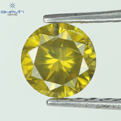 0.38 CT, Round  Shape Natural Loose Diamond Yellow Color Clarity I1(4.65 MM)