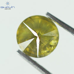 0.38 CT, Round  Shape Natural Loose Diamond Yellow Color Clarity I1(4.65 MM)