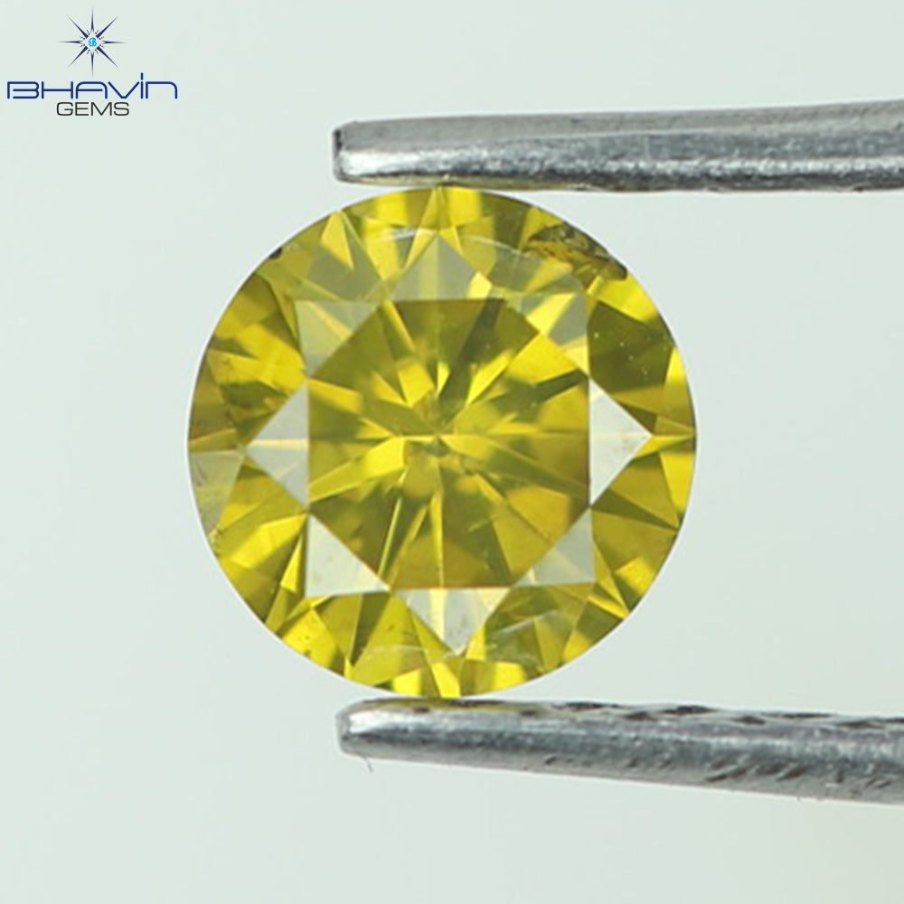 0.27 CT, Round Shape Natural Loose Diamond Yellow Color Clarity SI2 (4.18 MM)