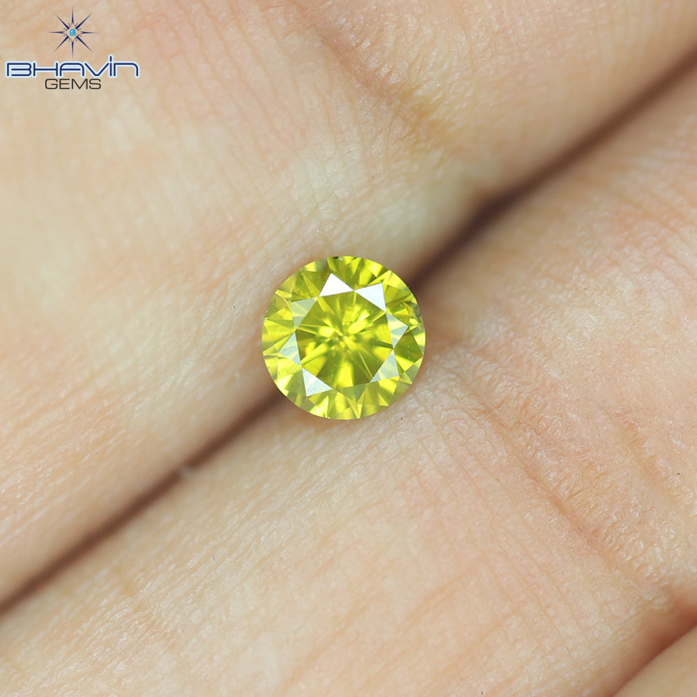0.27 CT, Round  Shape Natural Loose Diamond Yellow Color Clarity SI2 (4.18 MM)