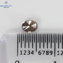 0.30 CT, Oval Shape, Natural Diamond, Brown Pink Color, VS2 Clarity (4.27 MM)