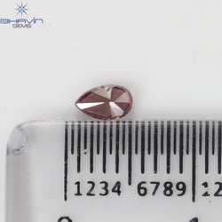 0.16 CT, Pear Shape, Natural Diamond, Pink Color, VS2 Clarity (4.52 MM)