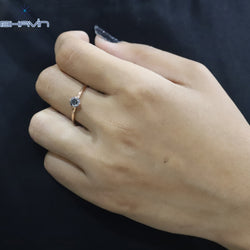 Round Diamond Salt And Pepper Diamond Natural Diamond Ring Engagement Ring