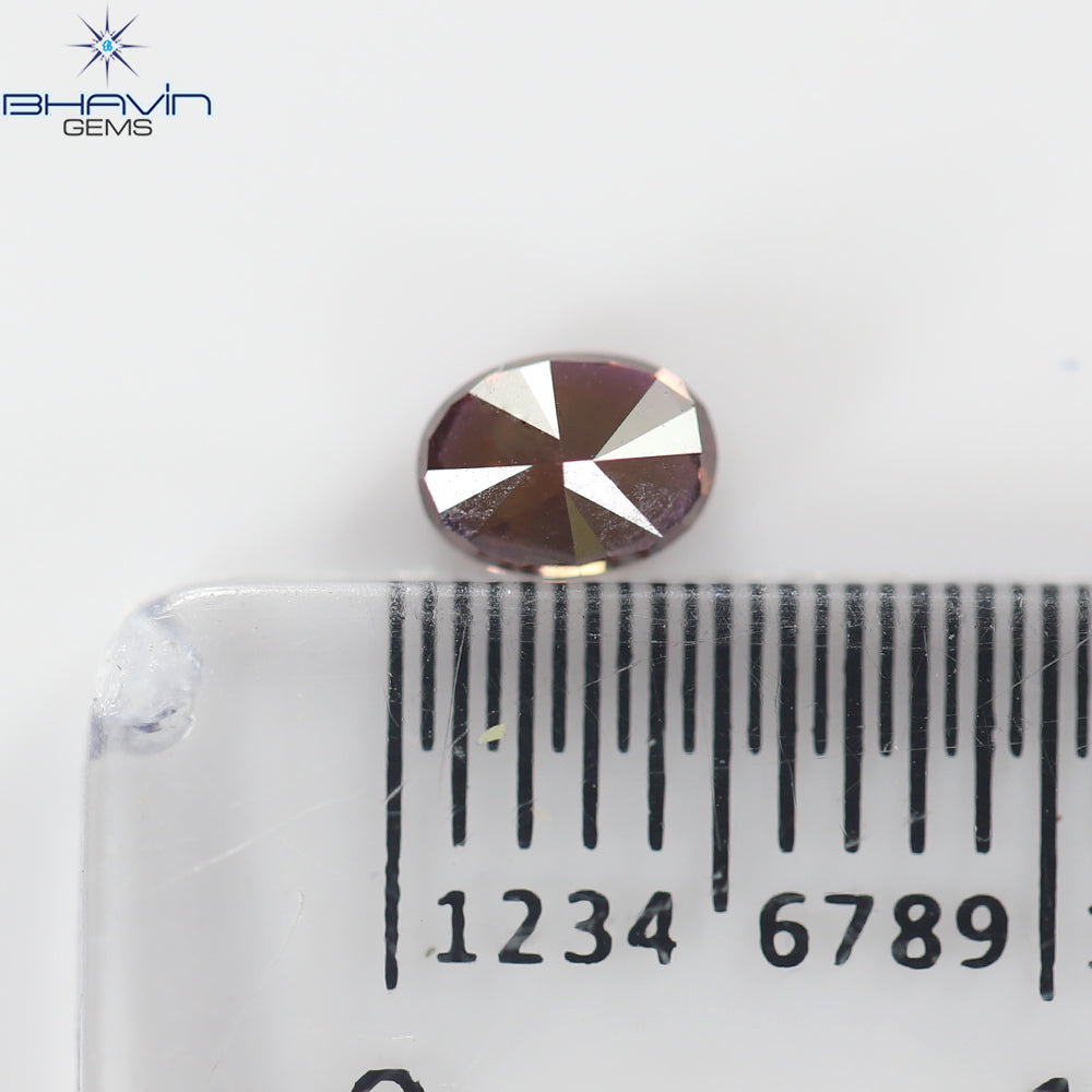 0.33 CT, Oval Shape, Natural Diamond, Pink Color, VS2 Clarity (4.63 MM)