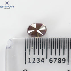 0.33 CT, Oval Shape, Natural Diamond, Pink Color, VS2 Clarity (4.63 MM)