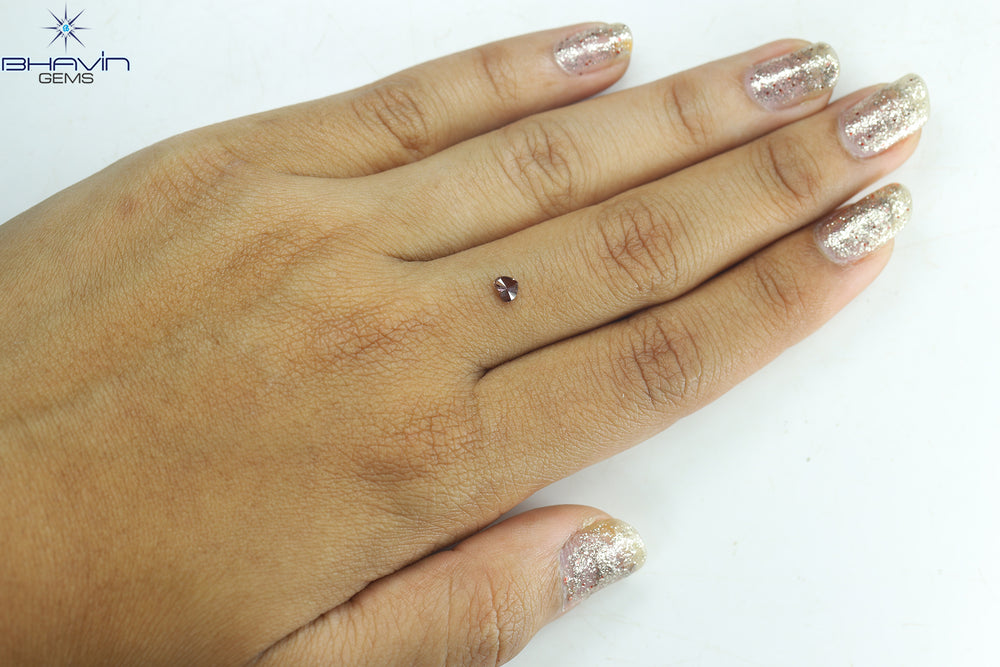 0.27 CT, Heart Shape, Natural Diamond, Pink Color, SI2 Clarity (3.91 MM)