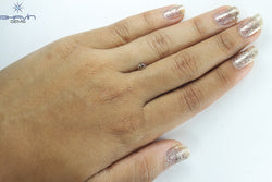 0.25 CT, Oval Shape, Natural Diamond, Brown Pink Color, I1 Clarity (4.52 MM)