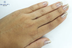 0.27 CT, Oval Shape, Natural Diamond, Brown Pink Color, SI2 Clarity (4.38 MM)