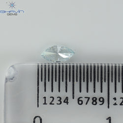 0.11 CT, Marquise Shape Natural Diamond , Greenish Blue Color,  VS1 Clarity (4.90 MM )