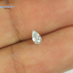 0.11 CT Pear Shape Natural Diamond Greenish Blue Color,  I1 Clarity (4.30 MM )