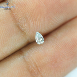 0.09 CT、ペアシェイプ、天然ダイヤモンドの緑がかった青色、VS1 クラリティ (3.78 MM )