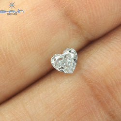 0.39 CT, Heart Diamond, Greenish Blue Color, Clarity  VVS2