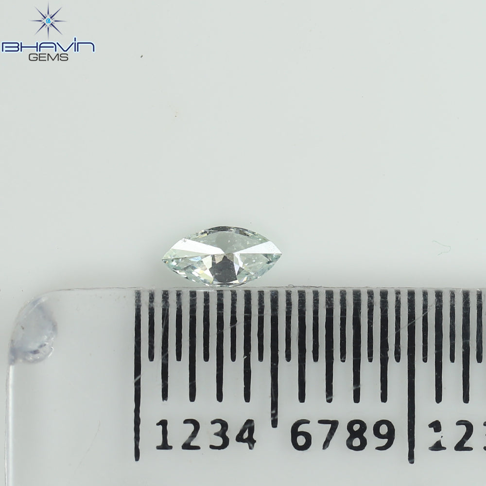 0.08 CT, Marquise Shape, Natural Diamond Greenish Blue Color, VS2 Clarity (4.40 MM )