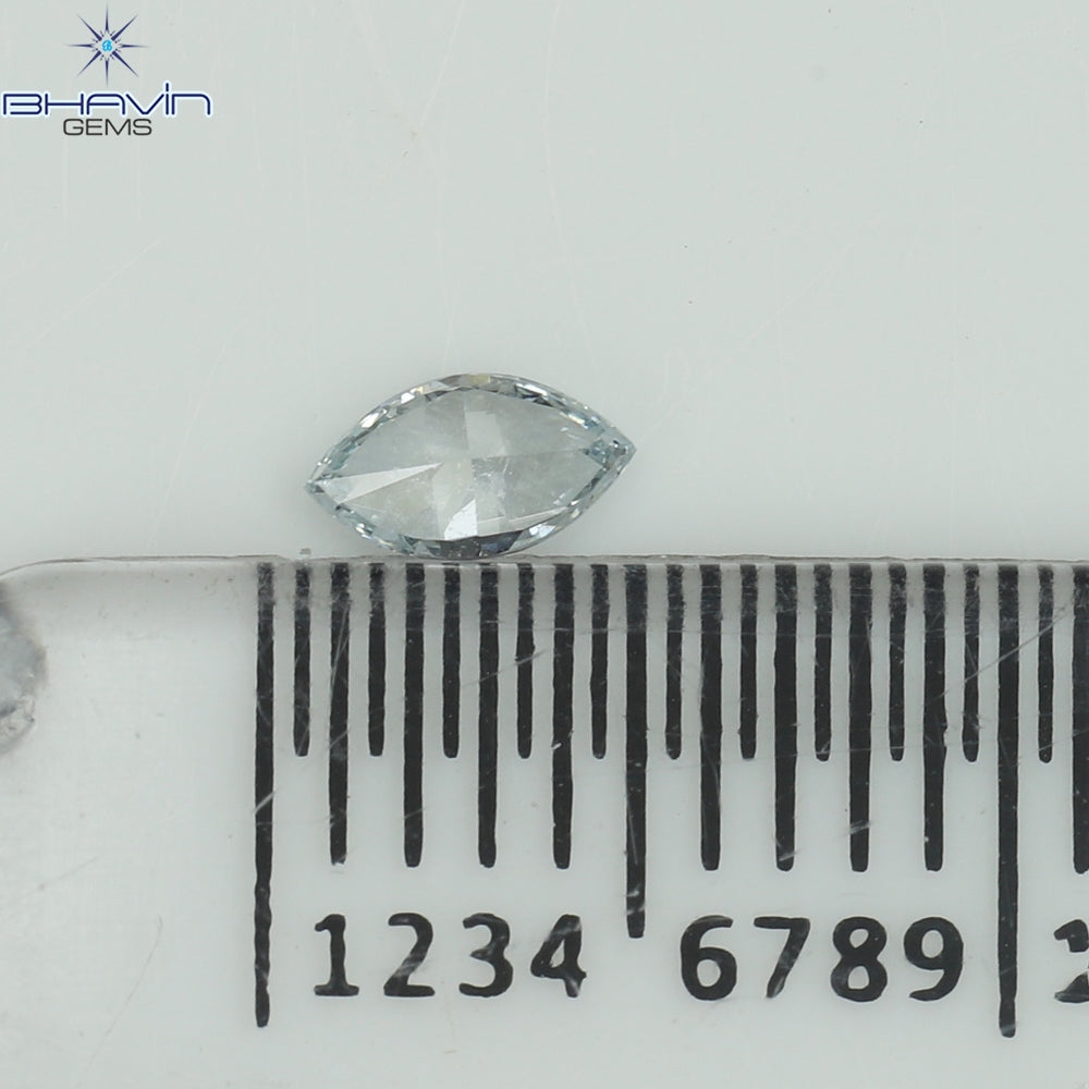 0.12 CT, Marquise Shape, Natural Diamond Greenish Blue Color, VS1 Clarity (4.51 MM )