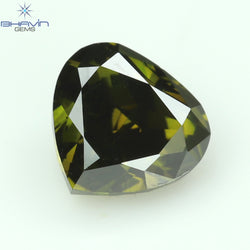 0.37 CT Heart Shape Natural Loose Diamond Green Color SI1 Clarity (4.30 MM)