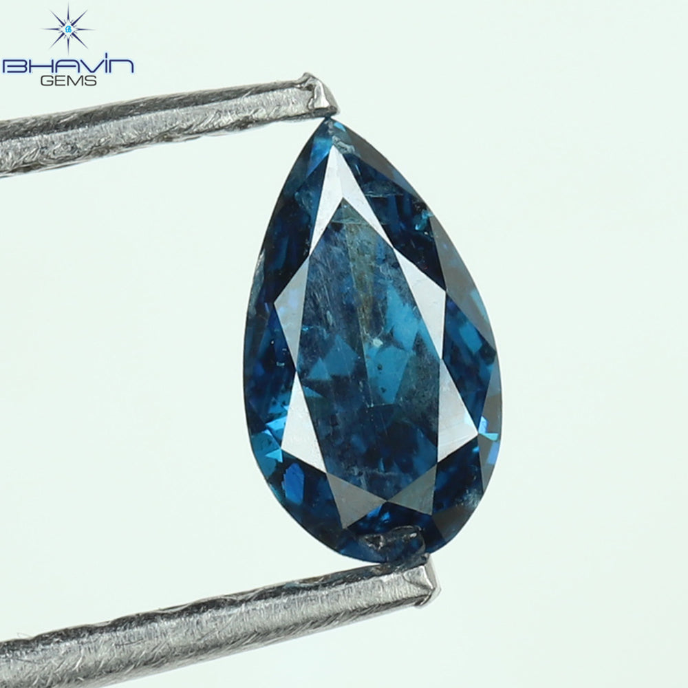 0.24 CT Pear Shape Natural Loose Diamond Blue Color SI2 Clarity (5.60 MM)