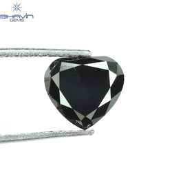 1.46 CT Heart Diamond Enhaced Black Color Clarity Opaque (6.85 MM)