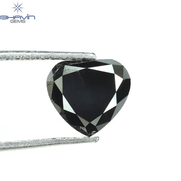 1.46 CT Heart Diamond Enhaced Black Color Clarity Opaque (6.85 MM)