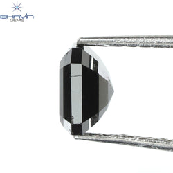1.22 CT Asscher Shape Natural Diamond Black Color Clarity Opaque (5.96 MM)