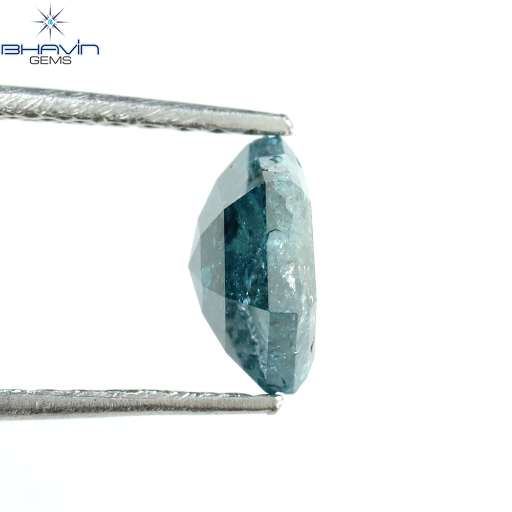 1.02 CT Hexagon Shape Natural Diamond Blue Color I3 Clarity (6.82 MM)