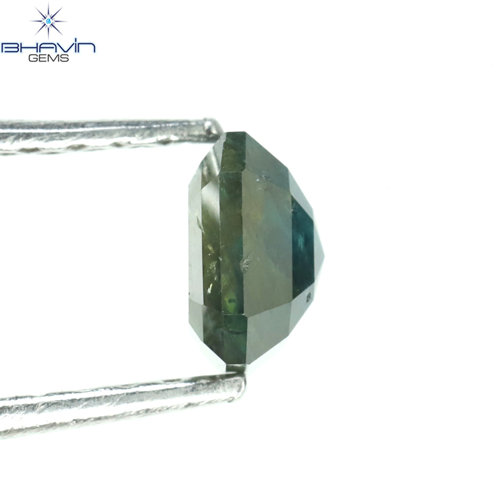 0.57 CT Square Cut Natural Diamond Enhanced Blue Color I3 Clarity (4.67 MM)
