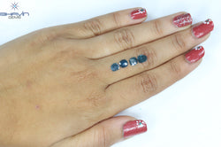 1.11 CT/4 Pcs Slice Shape Natural Diamond Blue Color I3 Clarity (5.47 MM)