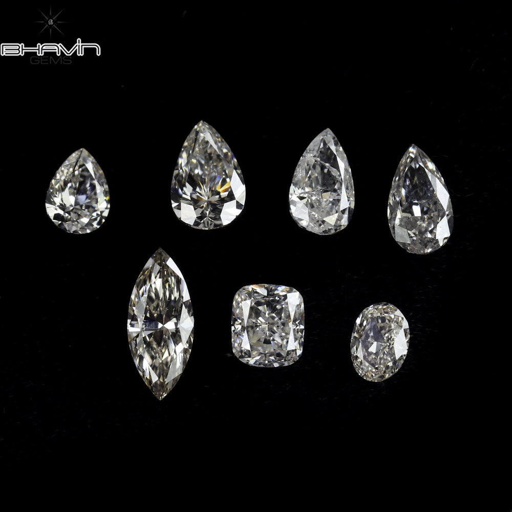 0.73 CT/ 7 Pcs Mix Shape Natural Diamond White Color SI Clarity (5.57 MM)